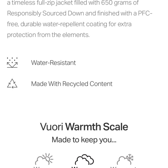 Vuori Hillside Down Jacket - Medium - Laurel green NWT - Picture 7 of 9